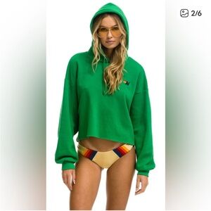 AVIATOR NATION BOLT STRIPE
RELAXED CROPPED PULLOVER